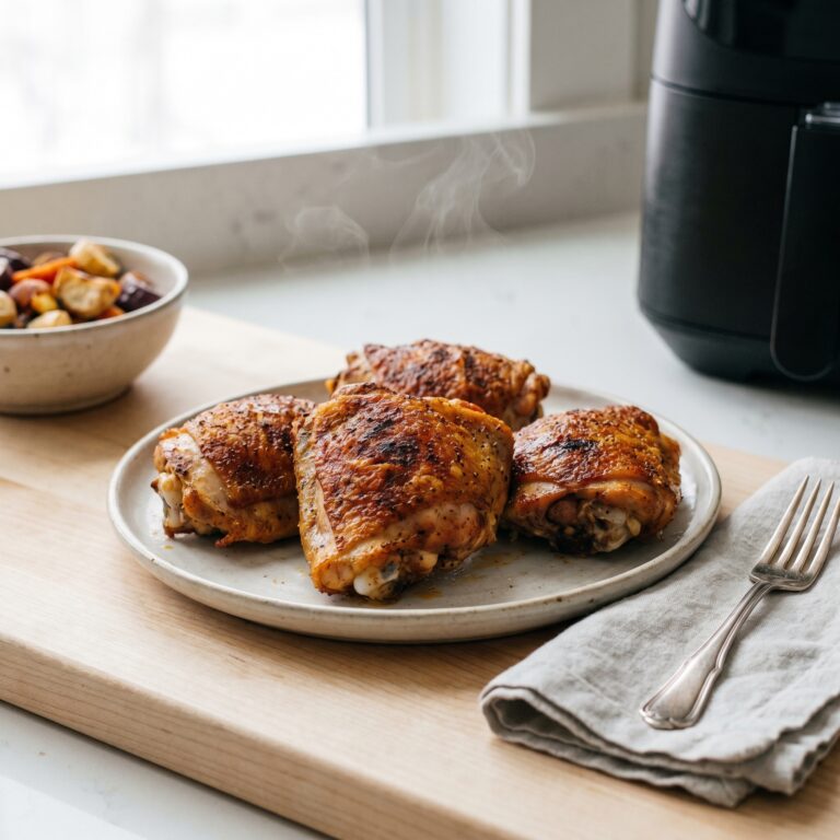 Best Crispy Air Fryer Chicken Thighs Recipe: Coco Reviewed 9. Two Earned the Stamp.
