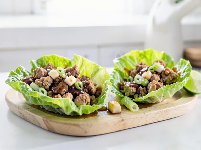 Asian Ground Chicken Lettuce Wraps