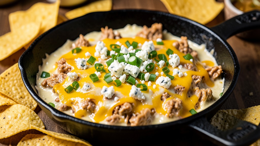Baked Buffalo Chicken Dip Recipe with Cream Cheese and Cheddar