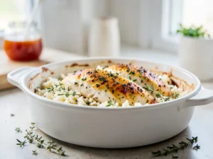 Classic Baked Chicken and Rice Casserole (With Cream of Chicken Soup and Herb Butter)