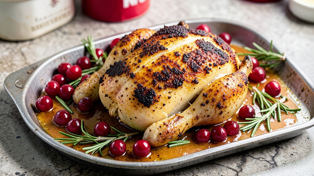 Cranberry Rosemary Roast Chicken for Christmas Dinner