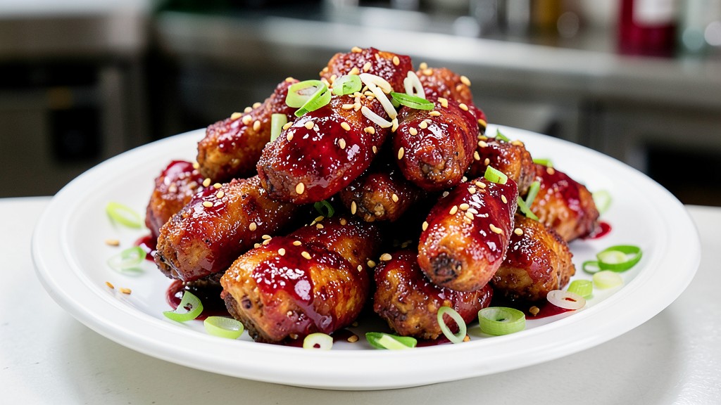 Crispy Cranberry Sweet Chili Chicken Wings for Holiday Parties