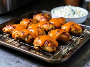 Oven Baked Buffalo Chicken Wings (Restaurant Style Crispy on Wire Rack)