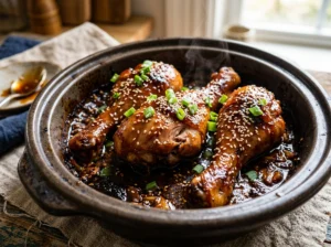 Fall Apart Crockpot Chicken Drumsticks (Sticky BBQ Glaze)