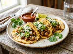 Juicy Shredded Chicken Breast Tacos (Skillet Braised in Chipotle Lime Broth)