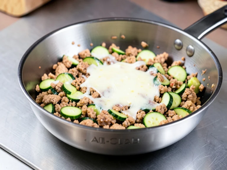 20 Minute Ground Chicken Zucchini Skillet (Garlic Herb and Parmesan)
