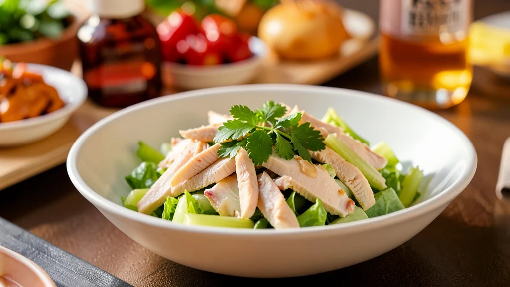 High Protein Chicken Salad with Greek yogurt dressing, crisp celery, and fresh herbs