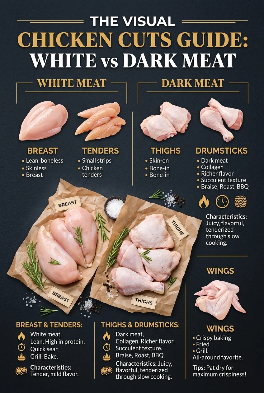 Chicken Cuts & Cooking Methods Guide Infographic