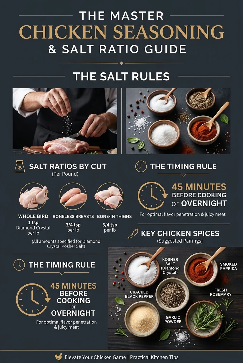 Chicken Seasoning & Salt Ratio Guide Infographic