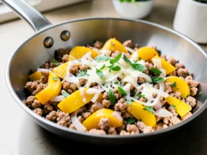 Skillet Ground Chicken and Yellow Squash Saute