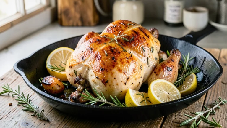 Cast Iron Skillet Herb Roasted Fryer Chicken