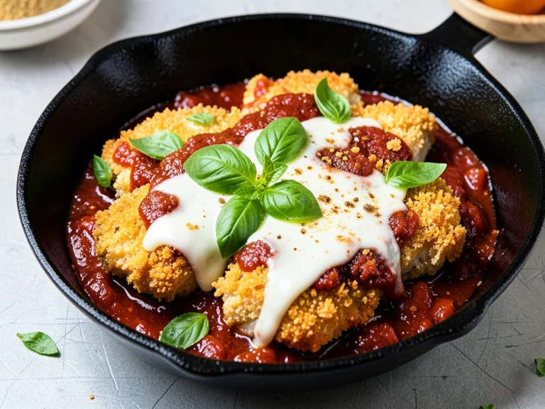 Cheesy Baked Chicken Parmigiana Skillet